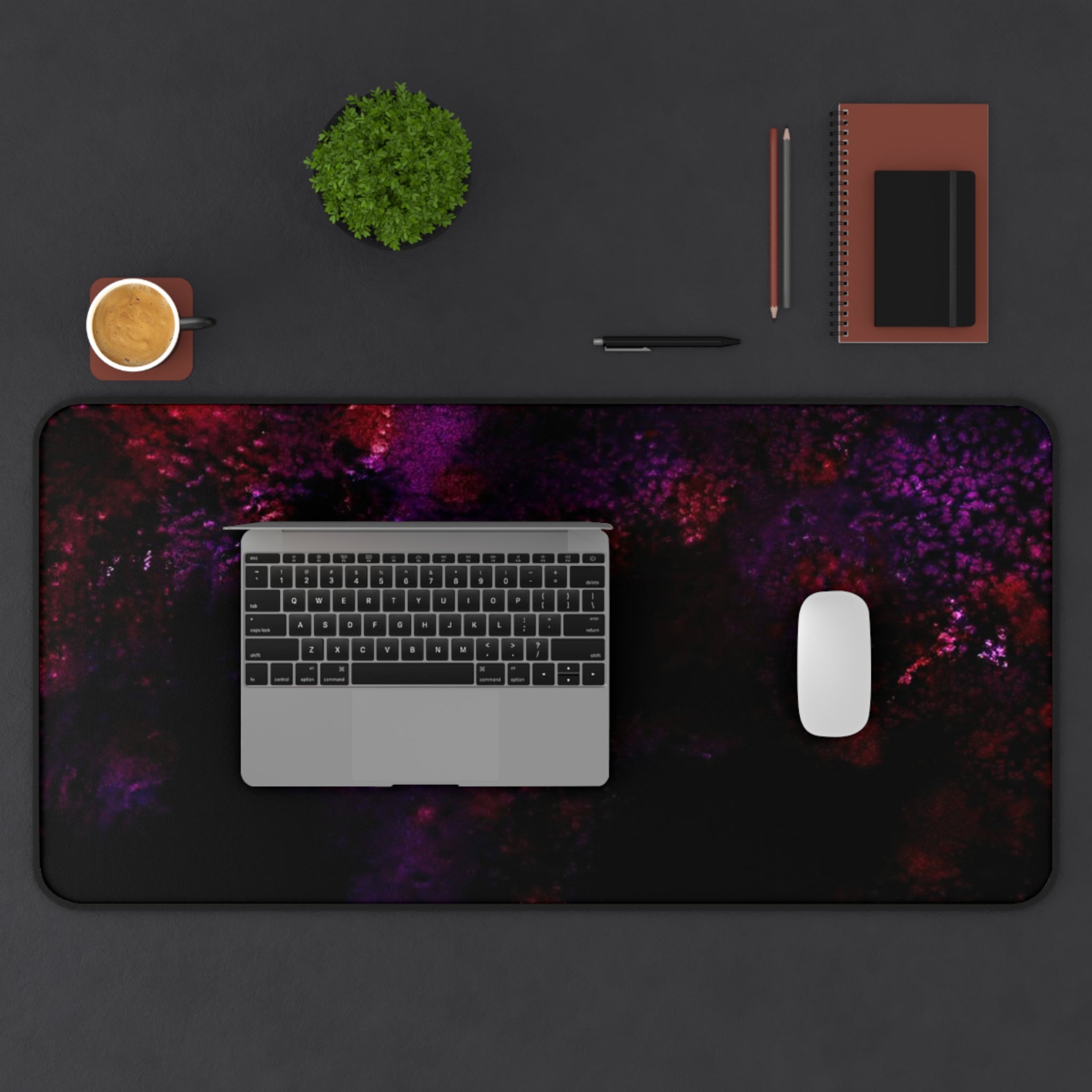 Nebula Night Desk Mat – Dark Purple Galaxy Mouse Pad for Gaming & Office
