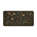 Vintage Wildflower Desk Mat — Dark Botanical Mouse Pad