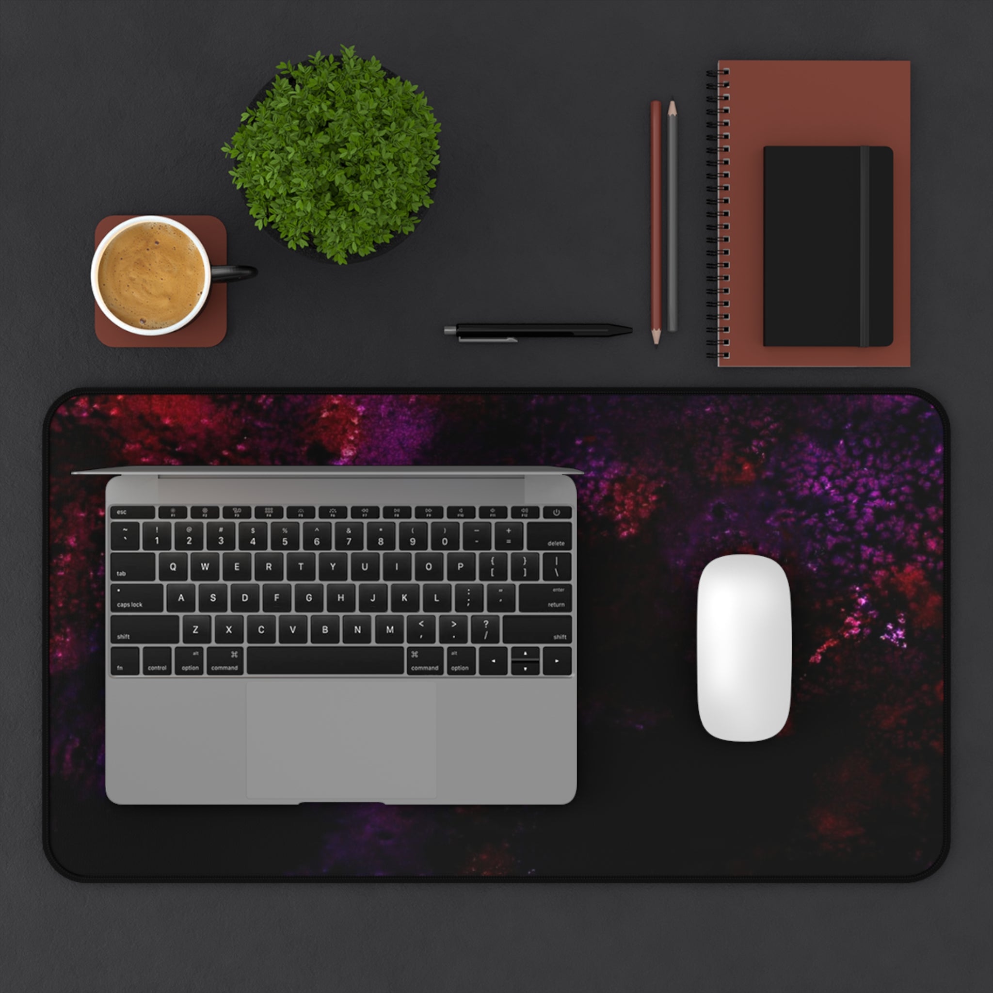 Nebula Night Desk Mat – Dark Purple Galaxy Mouse Pad for Gaming & Office