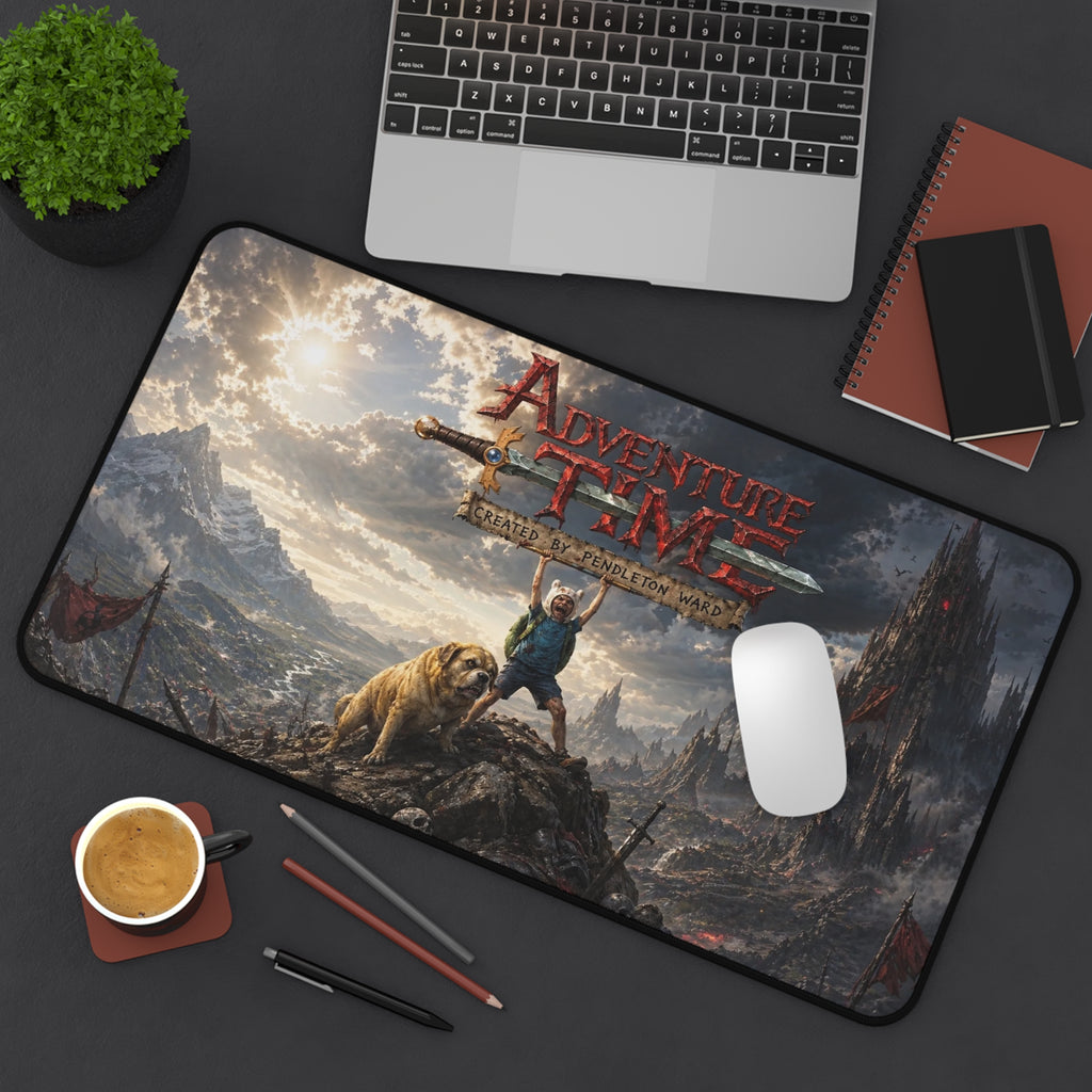 Adventure Time Fantasy Desk Mat — Epic Landscape Mouse Pad with Heroic Design